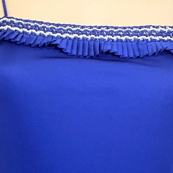 80s Vintage JCPenney Blue Polyester Jumpsuit and Jacket Set with Braided Trim - Picture 8 of 9